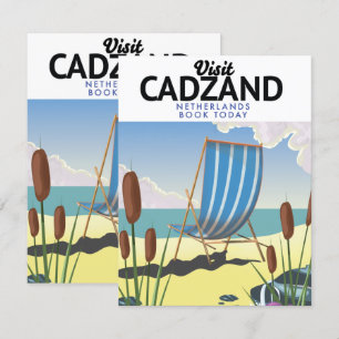 Cartel de viaje a la playa de Cadzand Países Bajos