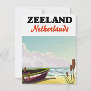 cartel de viaje a la playa de Zelanda Países Bajos