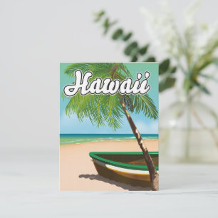 Cartel de viaje a la playa tropical de Hawái