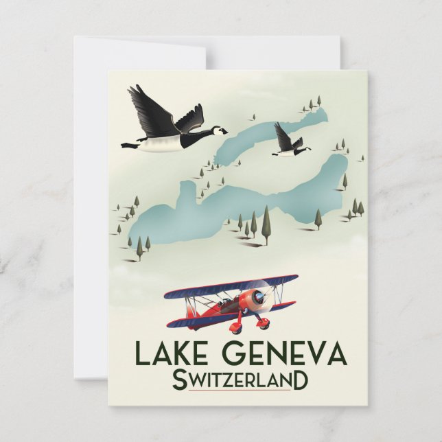 cartel de viaje a lago de ginebra suiza (Anverso)
