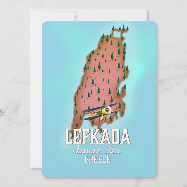 Cartel de viaje a Lefkada Grecia. (Anverso)