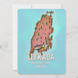 Cartel de viaje a Lefkada Grecia.