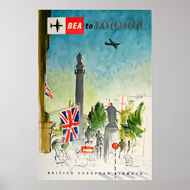 Cartel de viaje a Londres Inglaterra Impresión de  (Frente)