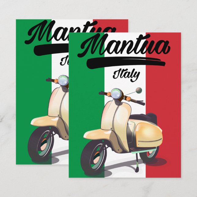 Cartel de viaje a Mantua Italia (Anverso / Reverso)