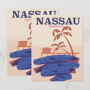 Cartel de viaje a Nassau Bahamas playa