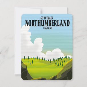 cartel de viaje a Northumberland inglaterra