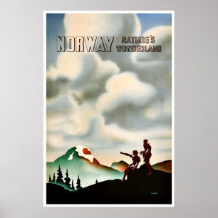 Cartel de viaje a Noruega Arte noruego Impresión n