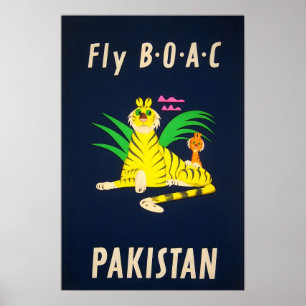Cartel de viaje a Pakistán BOAC Impresión de arte
