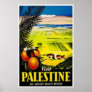 Cartel de viaje a Palestina Arte palestino Vintage