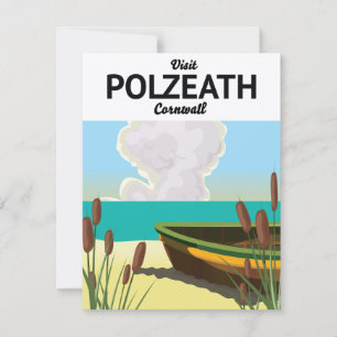 Cartel de viaje a Polzeath, Cornualles junto al ma