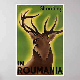 Cartel de viaje a Rumania Impresión de caza Arte d