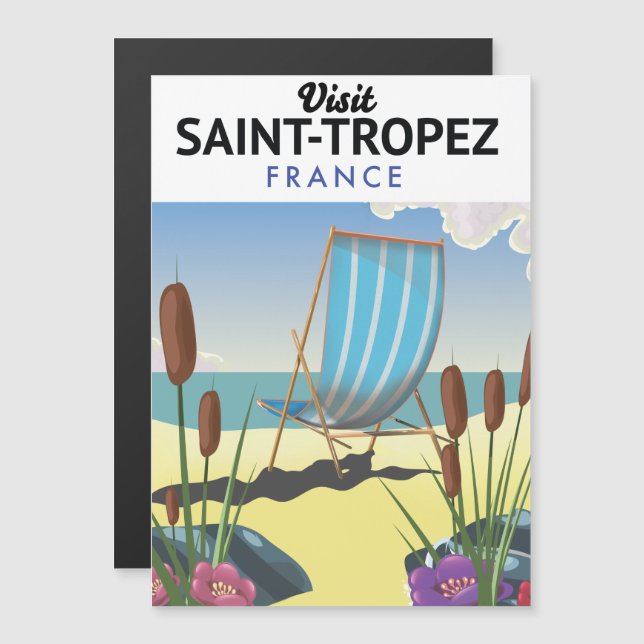 Cartel de viaje a Saint-Tropez Francia  (Anverso/Reverso)