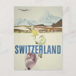 Cartel de viaje a Suiza Tarjeta postal
