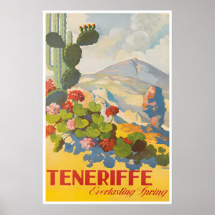 Cartel de viaje a Tenerife España Impresión de art