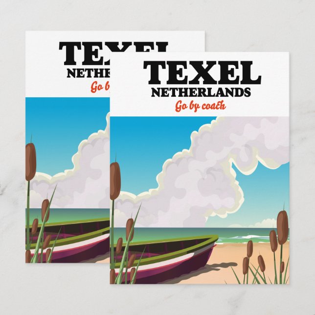 Cartel de viaje a Texel Países Bajos (Anverso / Reverso)
