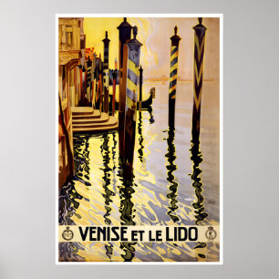 Cartel de viaje a Venecia Italia Arte italiano Vin