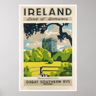 Cartel de viaje al Castillo de Blarney Arte de Irl