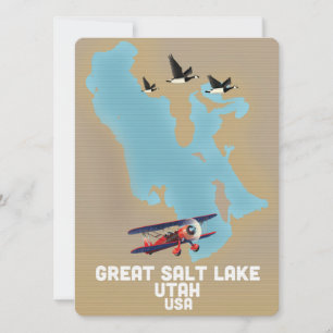 Cartel de viaje al Gran Lago Salado, Utah