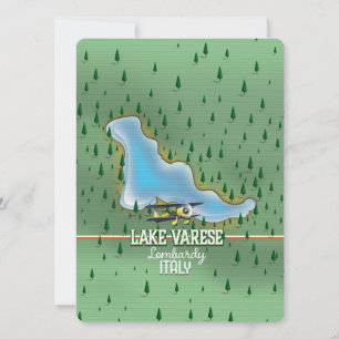 Cartel de viaje al Lago Varese, Lombardía, Italia