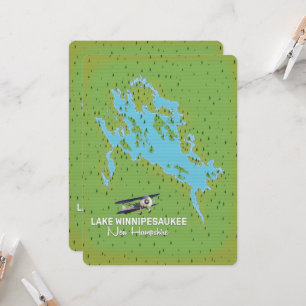 Cartel de viaje al lago Winnipesaukee New Hampshir