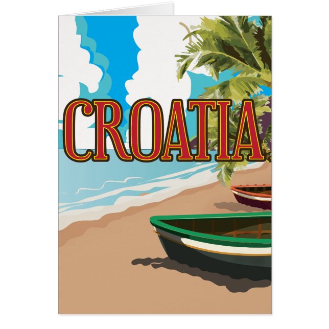 cartel de viaje antiguo de CROACIA (Frente)