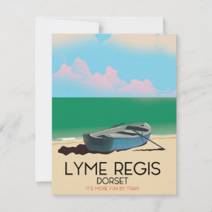 Cartel de viaje antiguo de Lyme Regis, dorset.