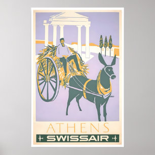Cartel de viaje de arte de Atenas Grecia Impresión