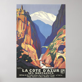 Cartel de viaje de arte de la Costa Azul Francia R