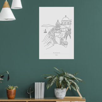 Cartel de viaje de arte de línea minimalista de Sa