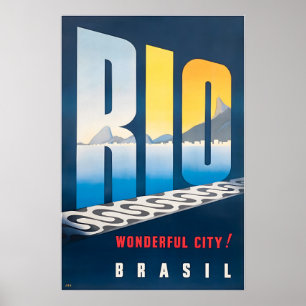 Cartel de viaje de arte de Río de Janeiro Brasil A