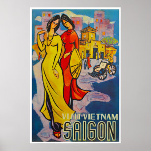 Cartel de viaje de arte de Saigón Vietnam Impresió