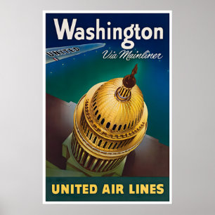Cartel de viaje de arte de Washington DC Impresión