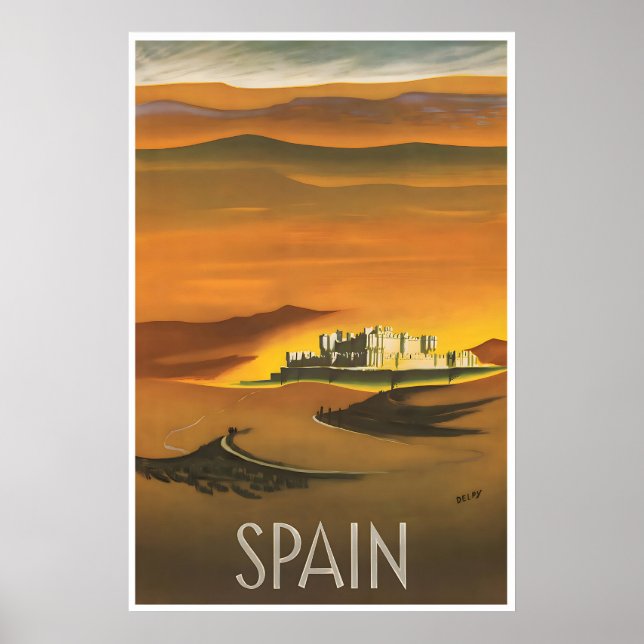 Cartel de viaje de arte español de Tom Delpy Españ (Frente)