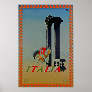 Cartel de viaje de arte italiano de Italia