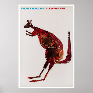 Cartel de viaje de Australia Arte de canguro austr