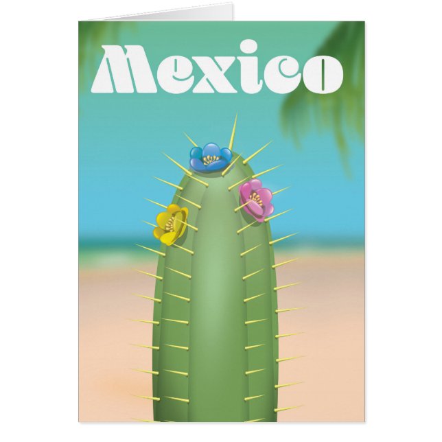 Cartel de viaje de Cactus en México (Frente)