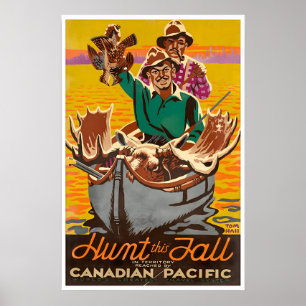 Cartel de viaje de caza Canadá Arte de cazador de 