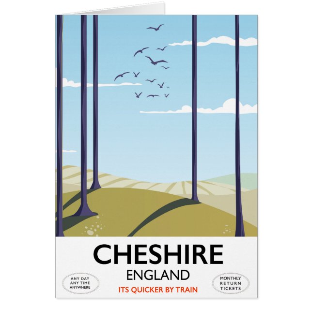 Cartel de viaje de Cheshire, Inglaterra (Frente)