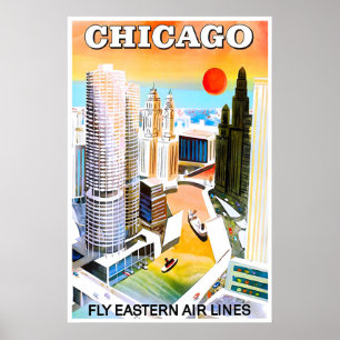 Cartel de viaje de Chicago Arte Chicago Regalo de