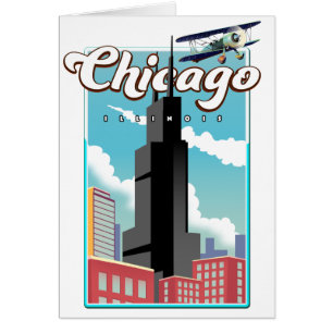 Cartel de viaje de Chicago Illinois EE. UU.
