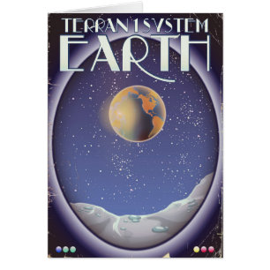 Cartel de viaje de ciencia ficción Terran 1 System