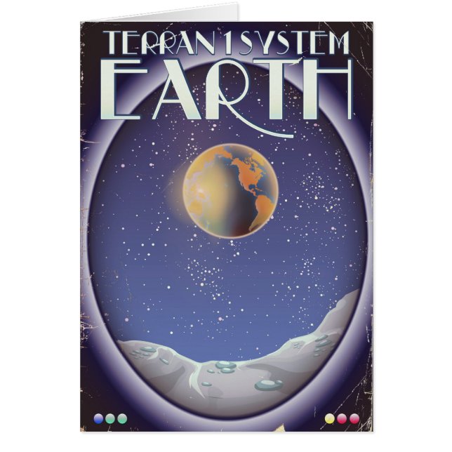 Cartel de viaje de ciencia ficción Terran 1 System (Frente)