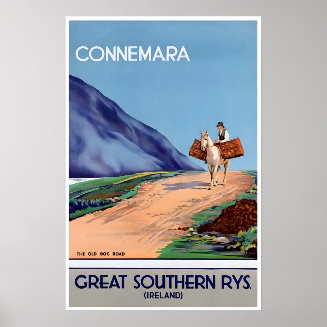 Cartel de viaje de Connemara Arte de Irlanda Impre (Frente)