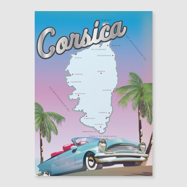 cartel de viaje de Córcega (Anverso)