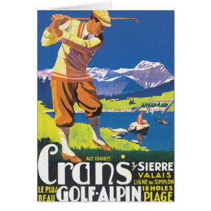 Cartel de viaje de Crans Golf Alpin