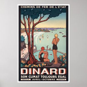 Cartel de viaje de Dinard arte francés Francia