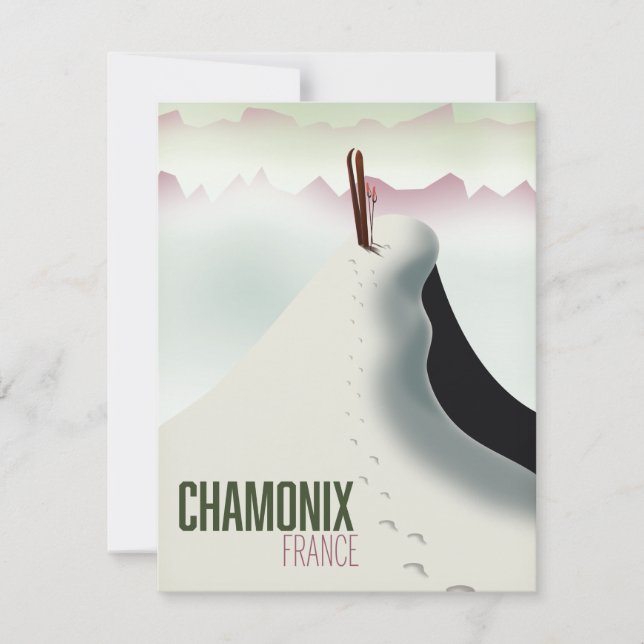 Cartel de viaje de esquí Chamonix Francia (Anverso)