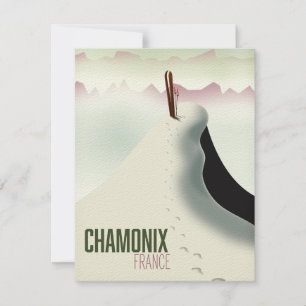 Cartel de viaje de esquí Chamonix Francia
