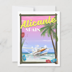 Cartel de viaje de estilo vintage de Alicante Espa