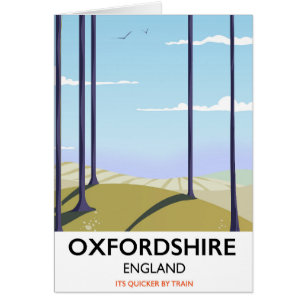 Cartel de viaje de estilo vintage de Oxfordshire